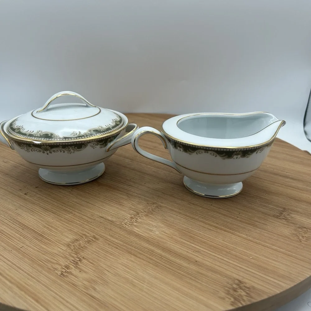 Vintage Noritake Warrington Creamer & Open‎ Sugar Bowl 6872 Made In Japan
